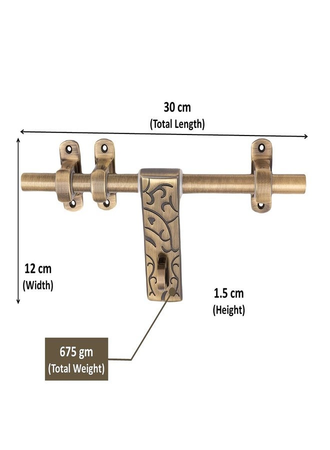 أتوم قفل باب من الزنك مقاس 12 بوصة من أتوم | قفل باب فاخر لمجموعة تركيبات الأبواب، ملحقات الأبواب | تشطيب نحاسي عتيق (WZA004) - Image 3